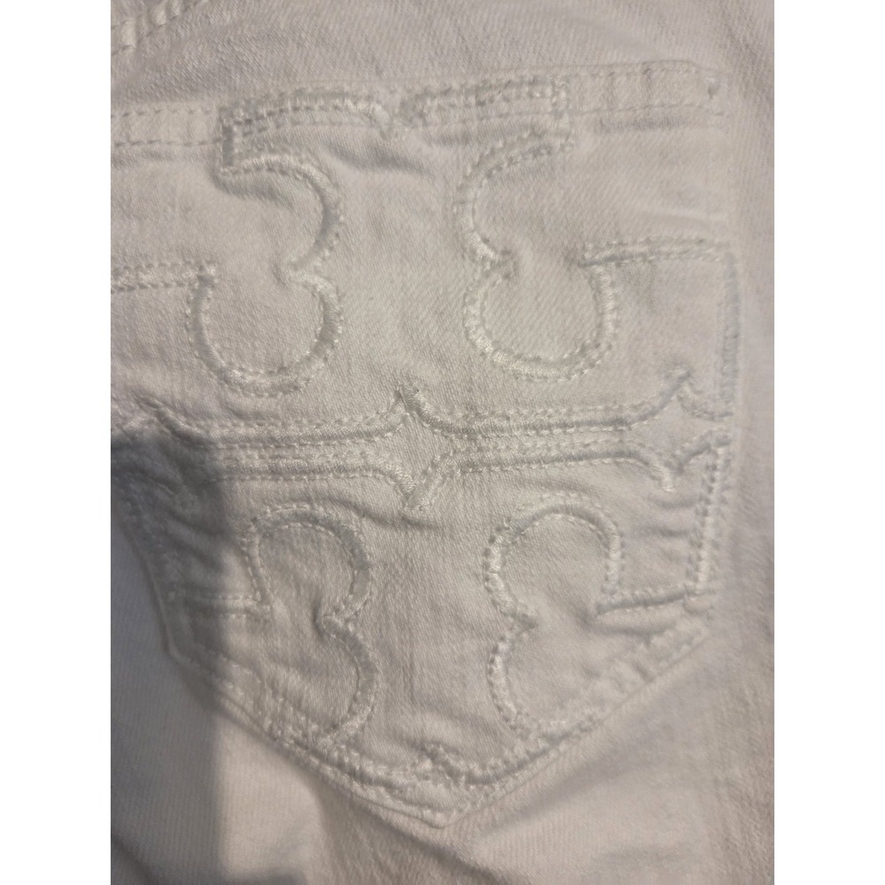 Tory Burch white Super Skinny denim embroidered pocket jeans, size 29. - Picture 5 of 6
